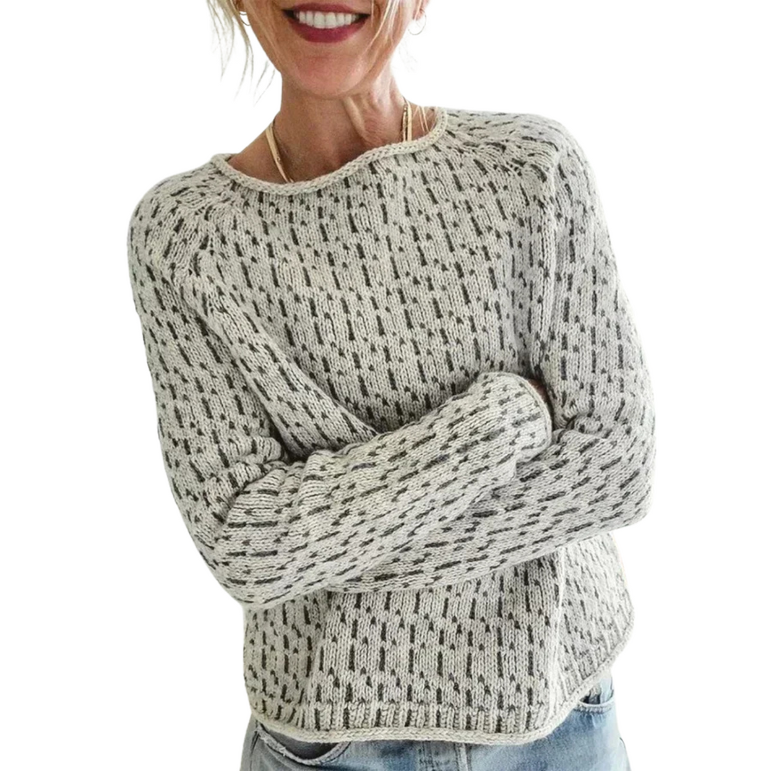 Otilia - Elegant grå sweater med bådudskæring