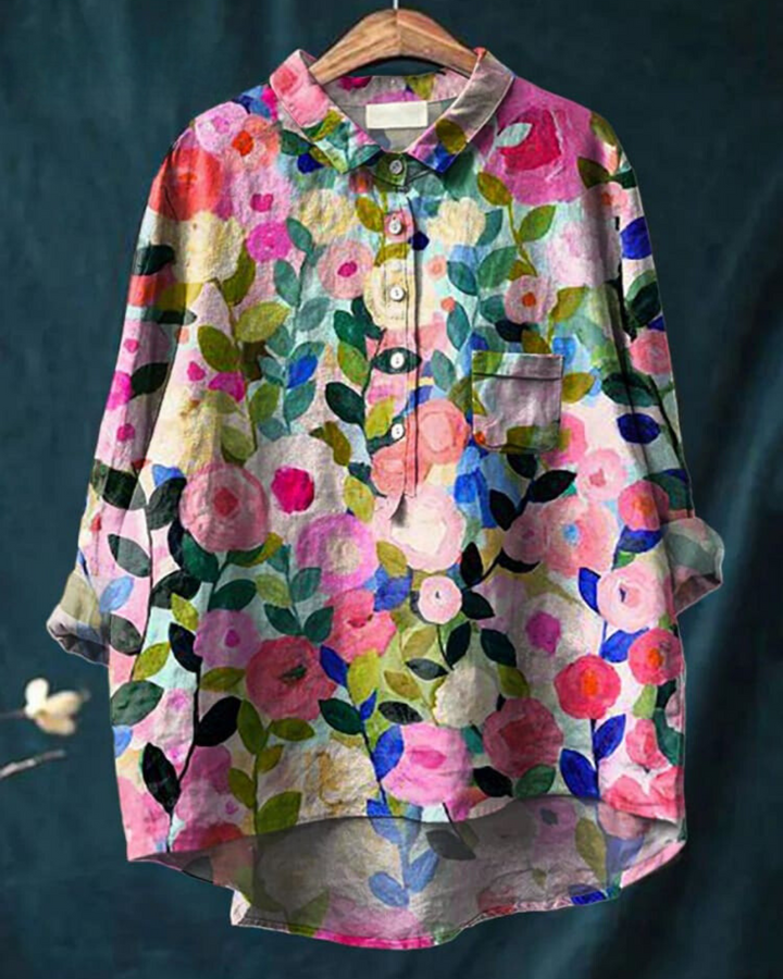 Lilla - Bluse med blomsterprint