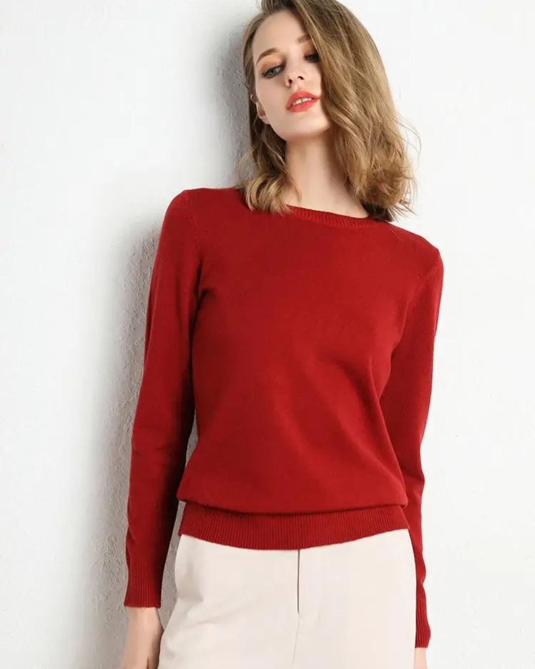 Karen | Minimalistisk finstrikket sweater - komfort og stil til kvinder