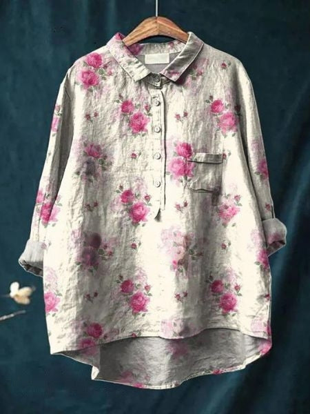 Lilla - Bluse med blomsterprint